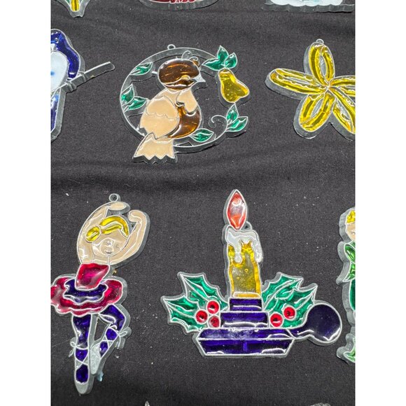 Set Of 21 Stained Glass-Style Christmas Ornaments With Holiday Figures & Shapes - Picture 4 of 9